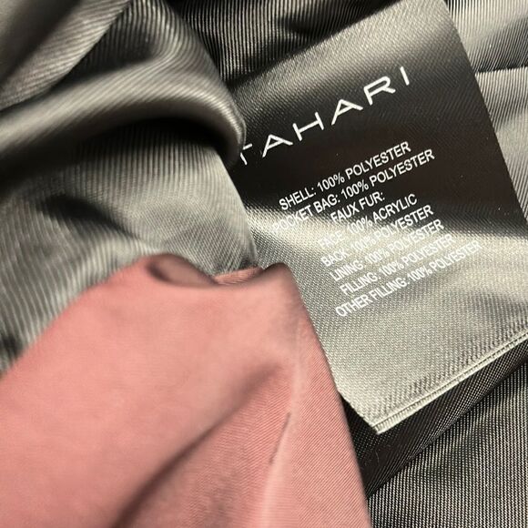 Tahari Women's Heavy Weight Puffer Coat with Faux Fur Hood in Merlot Size XL NWT - Picture 10 of 12